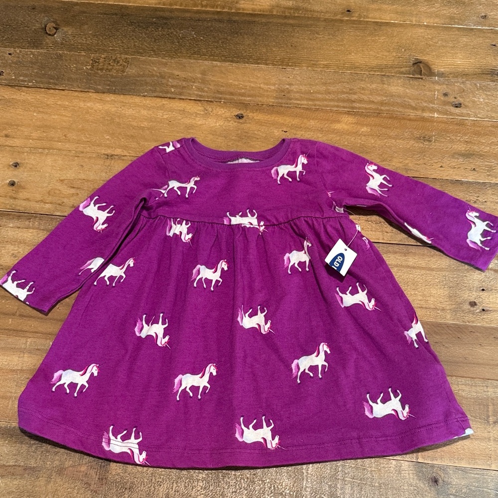 Old Navy Magenta Unicorn Kids Dress